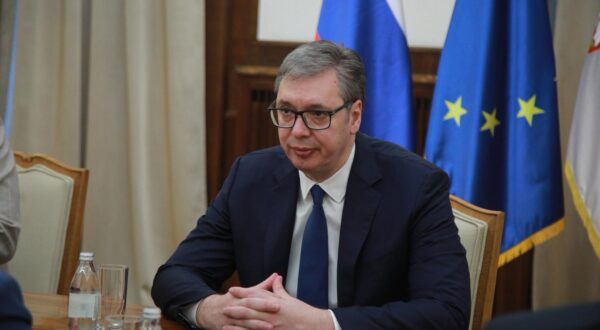 07, May, 2025, Belgrade - The President of Serbia, Aleksandar Vucic, met with the Ambassador of the Russian Federation, Alexander Botsan-Kharchenko, in the building of the General Secretariat of the President of the Republic. Aleksandar Vucic. Photo: Milos Tesic/ATAImages

07, maj, 2025, Beograd - Predsednik Srbije Aleksandar Vucic sastao se sa ambasadorom Ruske Federacije Aleksandrom Bocan-Harcenkom u zgradi Generalnog sekretarijata predsednika Republike. Photo: Milos Tesic/ATAImages Photo: Milos Tesic/ATA Images/PIXSELL