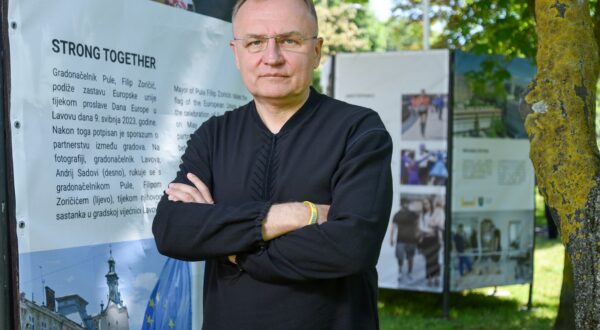 07.05.2025., Pula - Andrij Sadovi, gradonacelnik grada Lavova u Ukrajini na otvorenju Parka grada Lavova u Puli. 

Photo Sasa ZinajaNFoto