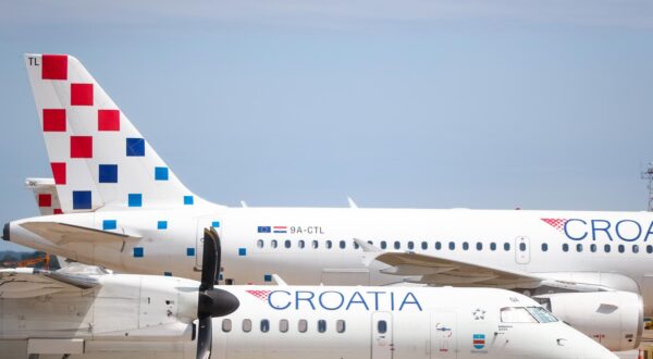 06.08.2024., Zagreb - Svecani prvi let Croatia Airllines novim zrakoplovom Airbus A220 na letu Zagrab - Split. Photo: Matija Habljak/PIXSELL