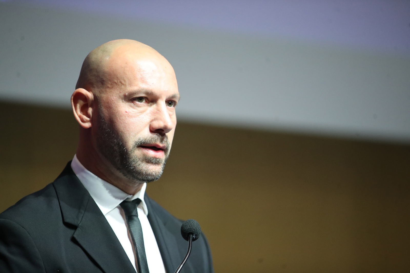 Zagreb, 28.05.2025. - Ministar pravosuđa, uprave i digitalne transformacije Damir Habijan otvorio je drugu nacionalnu konferenciju Nacionalnog koordinacijskog središta za industriju, tehnologiju i istraživanja u području kibernetičke sigurnosti  „Kibernetička sigurnost: novi izazovi – nove prilike“. Predstavljen je nadolazeći Poziv za dodjelu financijskih sredstava namijenjenih unaprjeđenju kibernetičke sigurnosti u mikro, malim i srednjim poduzećima. Na fotografiji ministar Damir Habijan. foto HINA /Zvonimir KUHTIĆ/ kuzo