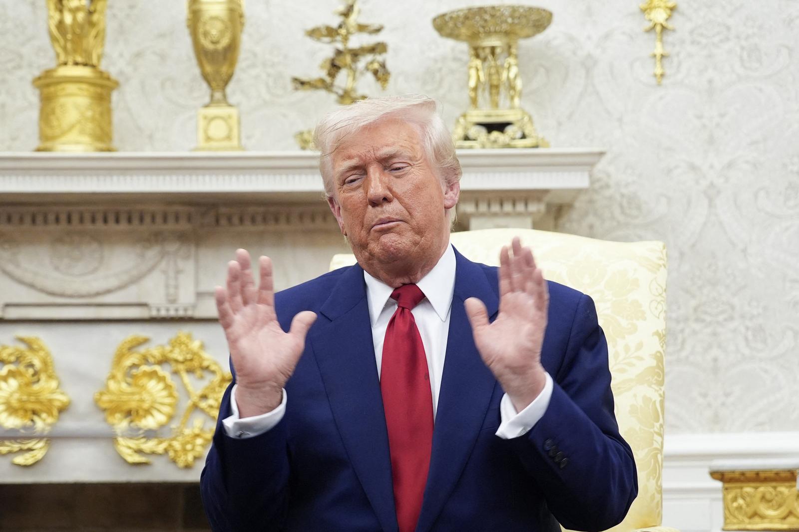 President Donald Trump meets with Prime Minister Benjamin Netanyahu of Israel in the Oval Office of the White House in Washington on April 7, 2025. Photo by Yuri Gripas/ABACAPRESS.COM Photo: Pool/ABACA/ABACA