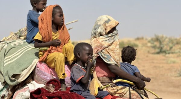 epa12047297 Sudanese people, who fled from the internally displaced persons (IDP) Zamzam camp, on their way to the Tawila Camps amid the ongoing conflict between Sudan's army and the Rapid Support Forces (RSF), in North Darfur, Sudan, 14 April 2025 (issued 22 April 2025). The RSF claimed control of the Zamzam camp after its assault in April 2025. According to the UNHCR, over four million people have fled Sudan to neighboring countries since the outbreak of the armed conflict in April 2023.  EPA/MARWAN MOHAMED