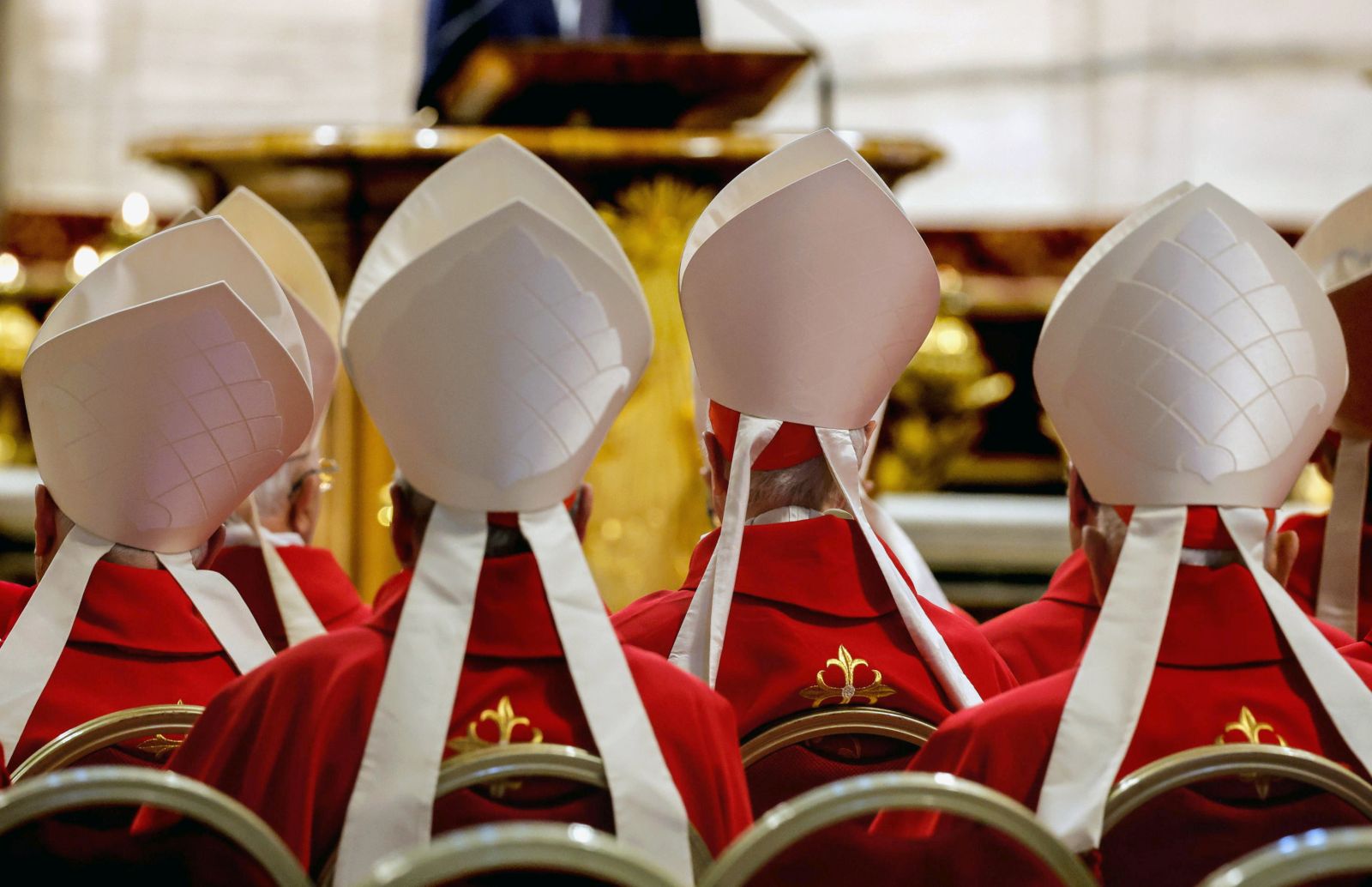 epaselect epa12069734 Cardinals attend the Seventh Novemdiale Mass in memory of late Pope Francis in Saint Peter's Basilica, Vatican City, 02 May 2025. Pope Francis passed away on Easter Monday, 21 April 2025, at the age of 88, and was buried in the Papal Basilica of St. Mary Major in Rome on 26 April.  EPA/GIUSEPPE LAMI