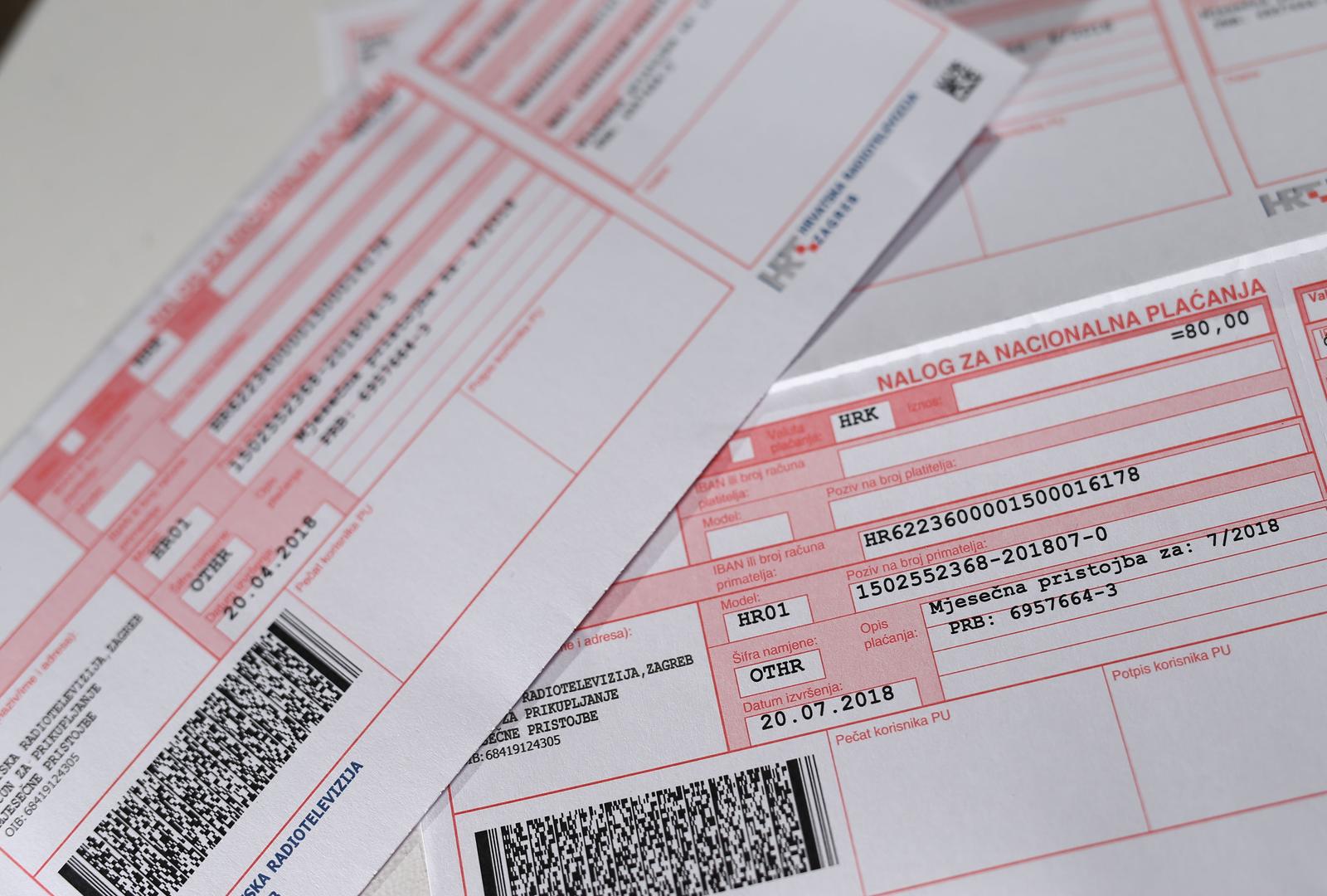 12.03.2018., Zagreb - Racuni za mjesecnu pristojbu HRT-a. "nPhoto: Igor Soban/PIXSELL