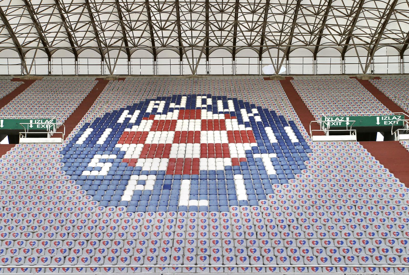 05.06.2020., stadion Poljud, Split - Hrvatski Telekom Prva liga, 27. kolo, HNK Hajduk -NK Inter Zapresic. Atmosfera peije pocetka utakmice.rPhoto: Ivo Cagalj/PIXSELL