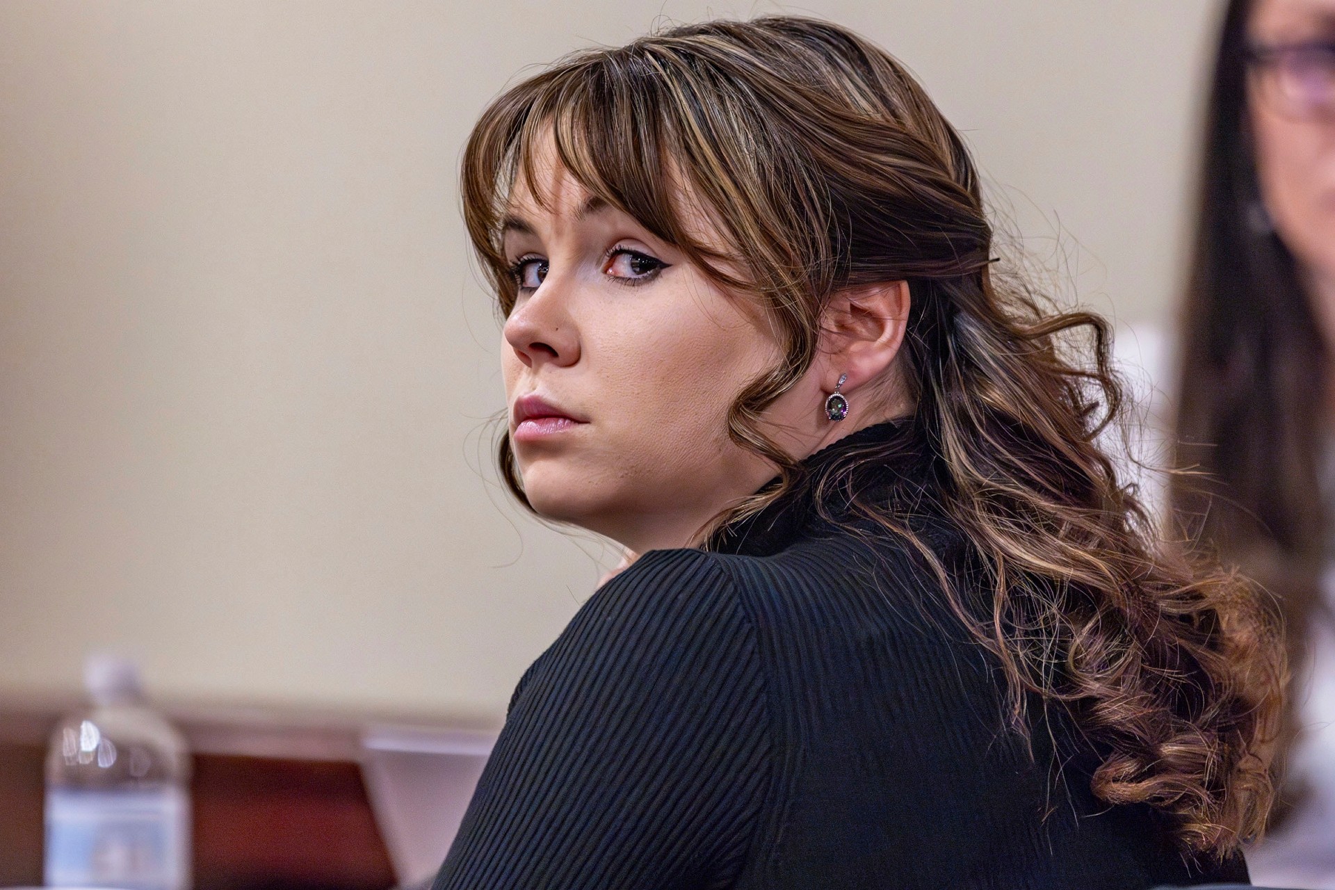 FILE - Hannah Gutierrez-Reed, the former armorer for the Western film "Rust," listens to closing arguments in her trial at district court, Wednesday, March 6, 2024, in Santa Fe, N.M. (Luis Sánchez Saturno/Santa Fe New Mexican via AP, Pool, File) Baldwin Set Shooting