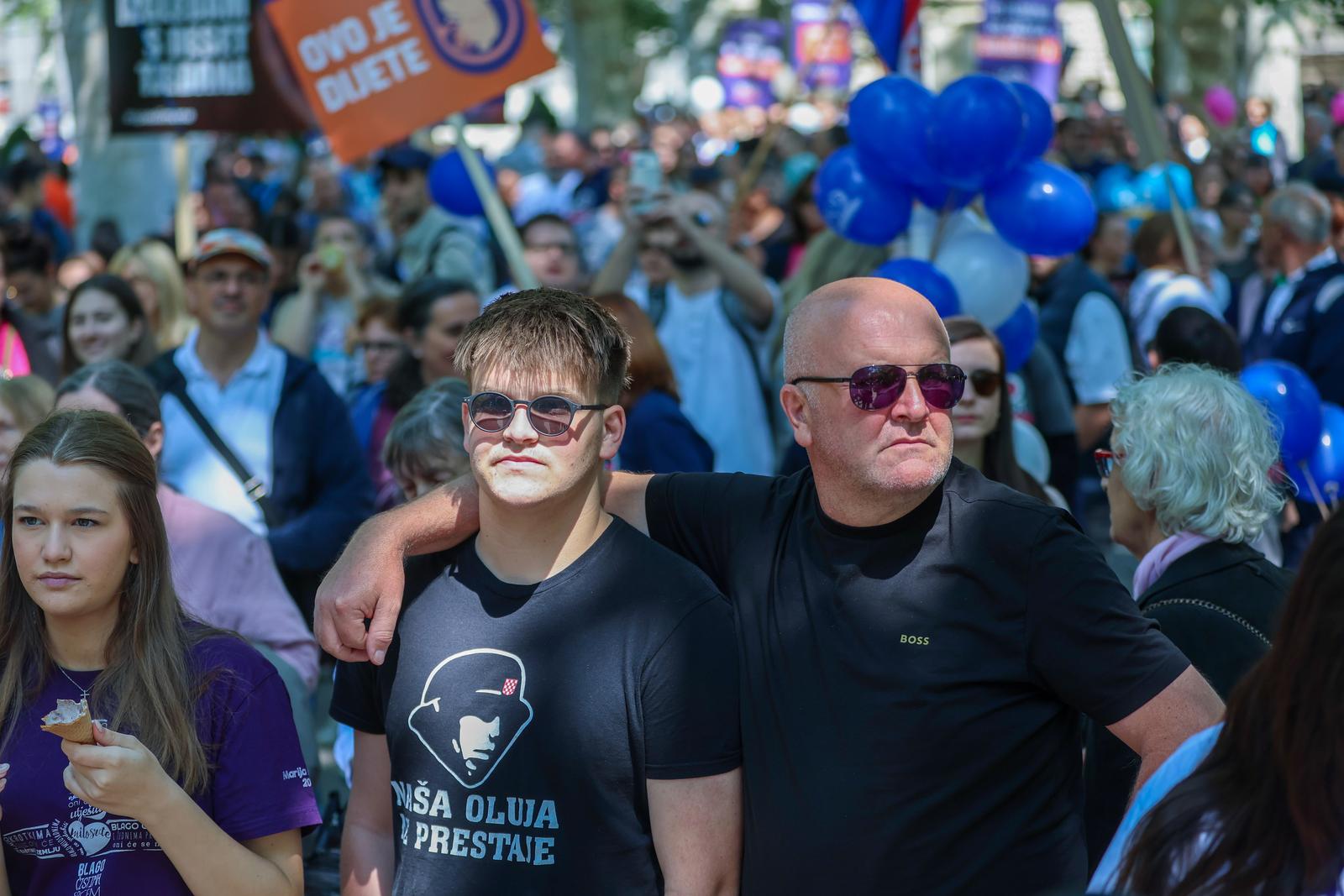 10.05.2025., Zagreb - Hod za zivot poceo je ispred Hrvatskog narodnog kazalista na Trgu Republike Hrvatske, preko Ilice, Frankopanske i Trga bana Jelacica do Zrinjevca. Photo: Sanjin Strukic/PIXSELL