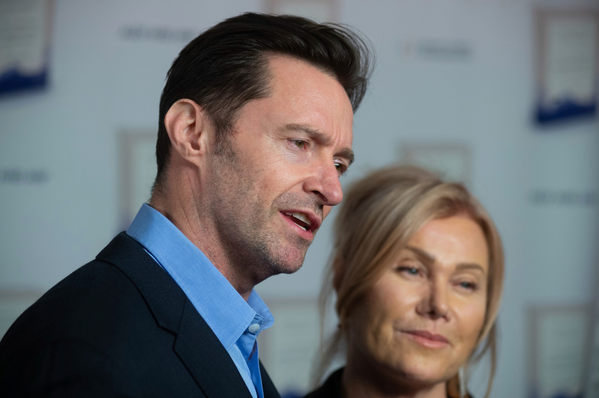 Photo by: NDZ/STAR MAX/IPx 2023 2/6/18 Hugh Jackman and Deborra-lee Furness attend Bob Roth's "Strength In Stillness: The Power of Transcendental Meditation" book launch party at Joe's Pub on February 6, 2018 in New York City. Hugh Jackman and Deborra-lee Furness at a book launch party
