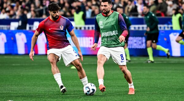 Josko GVARDIOL of Croatia and Mateo KOVACIC of Croatia during the UEFA Nations League 2024/2025 match between France and Croatia at Stade de France on March 23, 2025 in Paris, France. (Photo by Sandra Ruhaut/Icon Sport) Photo: Sandra Ruhaut/ICON SPORT