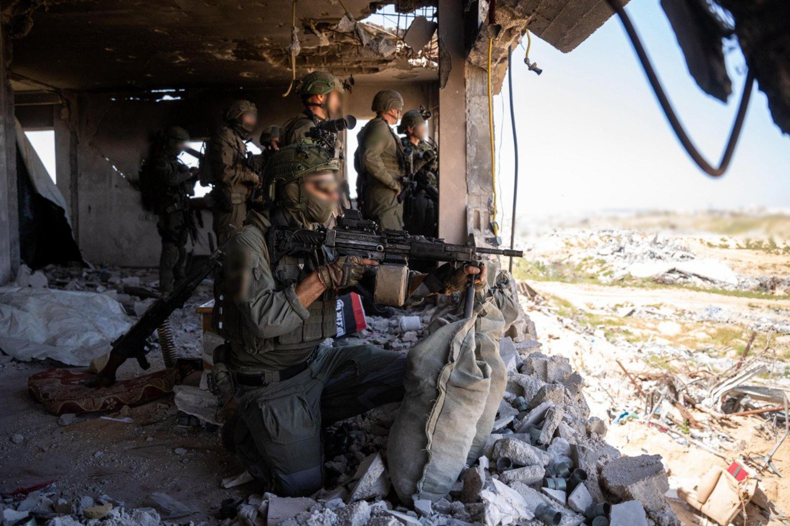 (250506) -- GAZA, May 6, 2025 (Xinhua) -- This photo released by Israel Defense Forces on May 6, 2025 shows Israeli troops operating in the southern Gaza Strip. Israeli Prime Minister Benjamin Netanyahu warned on Monday that the country's new offensive in the Gaza Strip would be "intensive," referring to a plan approved by his security cabinet on escalating the ongoing campaign in Gaza. (Israel Defense Forces/Handout via Xinhua) Photo: Chen Junqing/XINHUA