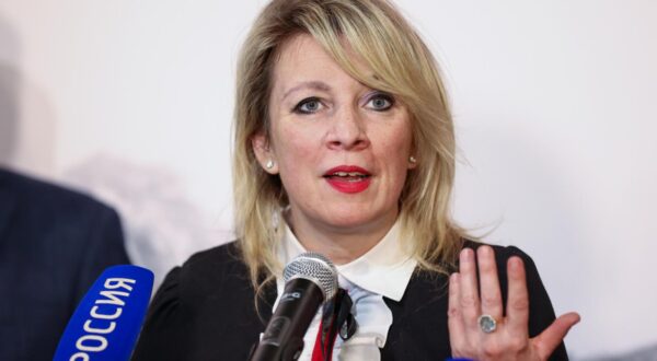 RUSSIA, MOSCOW - APRIL 22, 2025: Maria Zakharova, Press Secretary of the Foreign Ministry of Russia, speaks during a ceremony at the Exhibition Hall of the Federal Archives to open the Chronicle of Victory exhibition exploring the contribution of journalists to the Great Victory. Artyom Geodakyan/TASS/Sipa USA Photo: Tass/SIPA USA