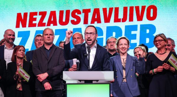 18.05.2025., Zagreb - Docek izbornih rezultata u izbornom stozeru stranke Mozemo! i SDP-a u Tvornici kulture. Photo: Goran Stanzl/PIXSELL