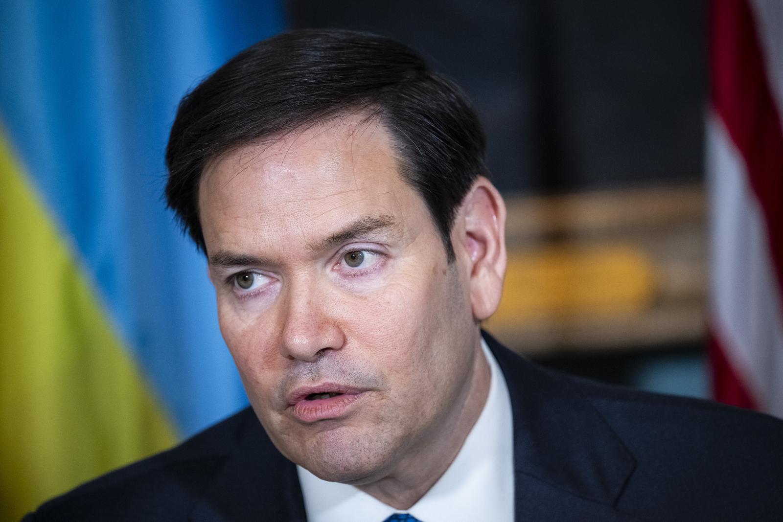 Secretary of State Marco Rubio during ceremony to sign a Declaration of Principles between the Democratic Republic of the Congo and Rwanda, at the State Department, in Washington, D.C., on Friday, April 25, 2025. (Graeme Sloan/Sipa USA) Photo: Sipa USA/SIPA USA