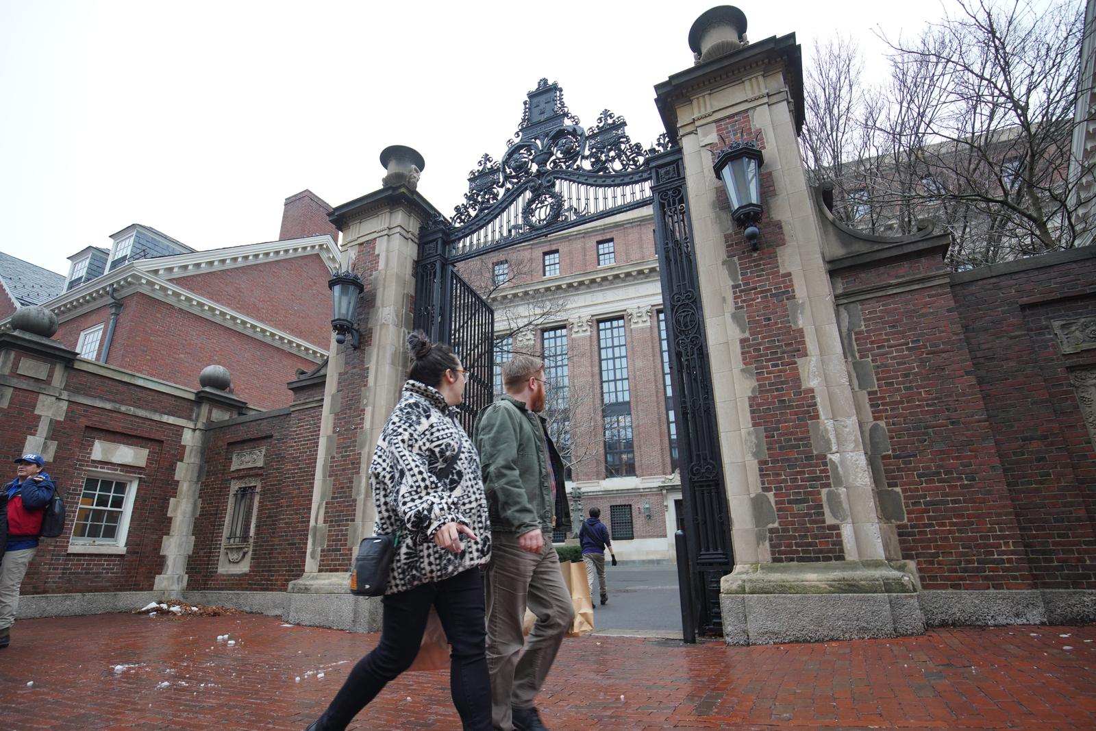 People walk in front of the gate of Harvard University in Boston. (Photo by Michael Ho Wai Lee / SOPA Images/Sipa USA) Photo: SOPA Images/SIPA USA