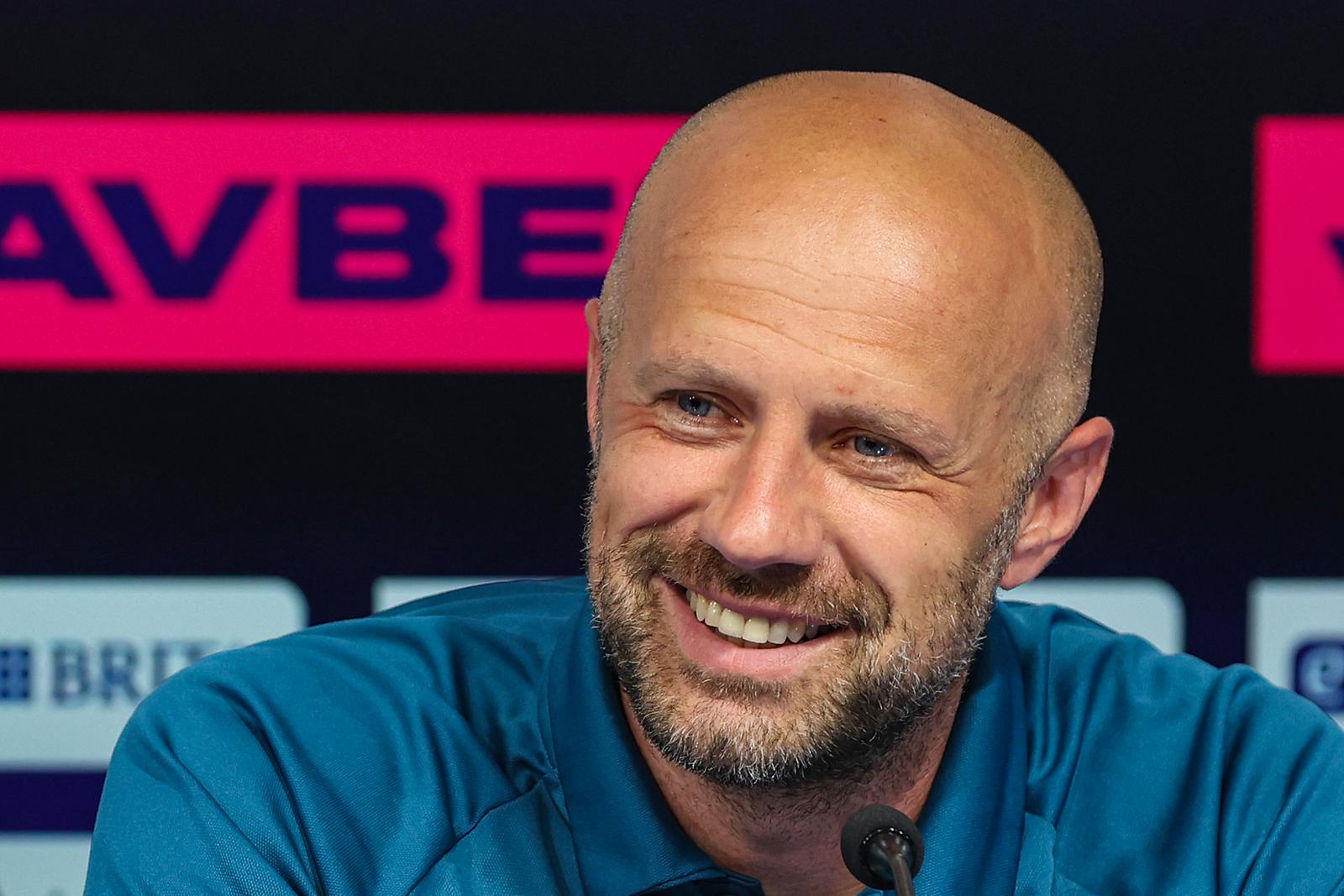 02.05.2025., stadion Maksimir, Zagreb - Konferencija za medije GNK Dinamo uoci utakmice 33. kola SuperSport HNL-a izmedju Hajduka i Dinama. vrsitelj duznosti glavnog trenera GNK Dinamo Sandro Perkovic Photo: Goran Stanzl/PIXSELL