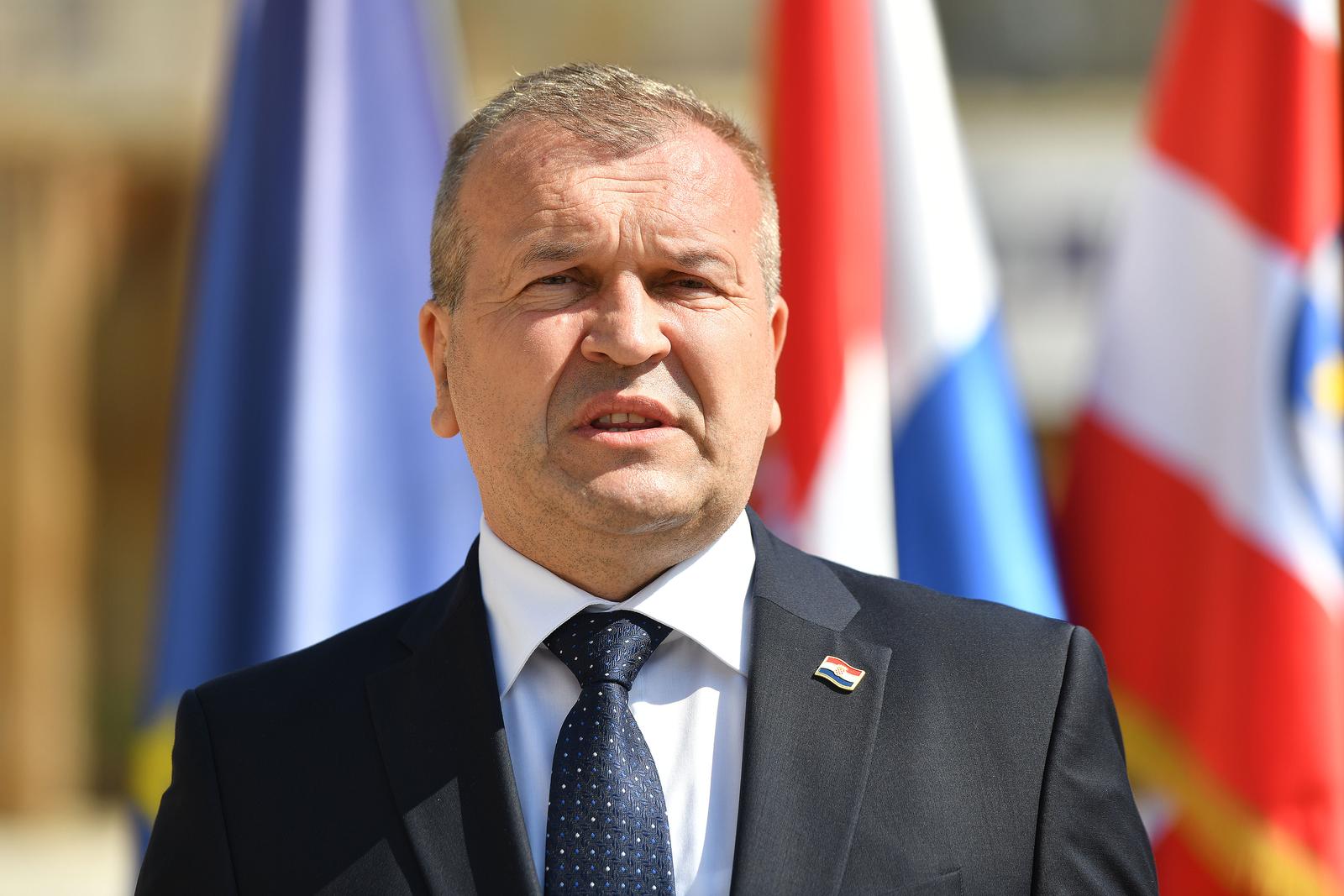 03.04.2025., Varazdin- Zupan Andjelko Stricak i ravnatelj Zavoda za javno zdravstvo Marin Bosilj polozili kamen telmeljac za novu zgradu Zavoda za javno zdravstvo Varazdinske zupanije. Andjelko Stricak. Photo: Vjeran Zganec Rogulja/PIXSELL
