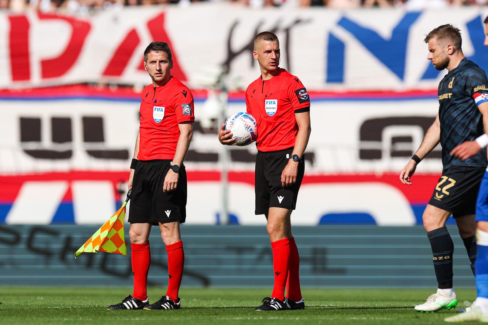 03.05.2025., Split, stadion Poljud - SuperSport Prva HNL, 33. kolo, HNK Hajduk - GNK Dinamo. Ivan Janic, Mateo Erceg