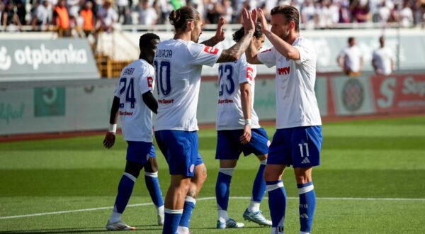03.05.2025., Split, stadion Poljud - SuperSport Prva HNL, 33. kolo, HNK Hajduk - GNK Dinamo. Marko Livaja, Ivan Rakitic Photo: Sime Zelic/PIXSELL