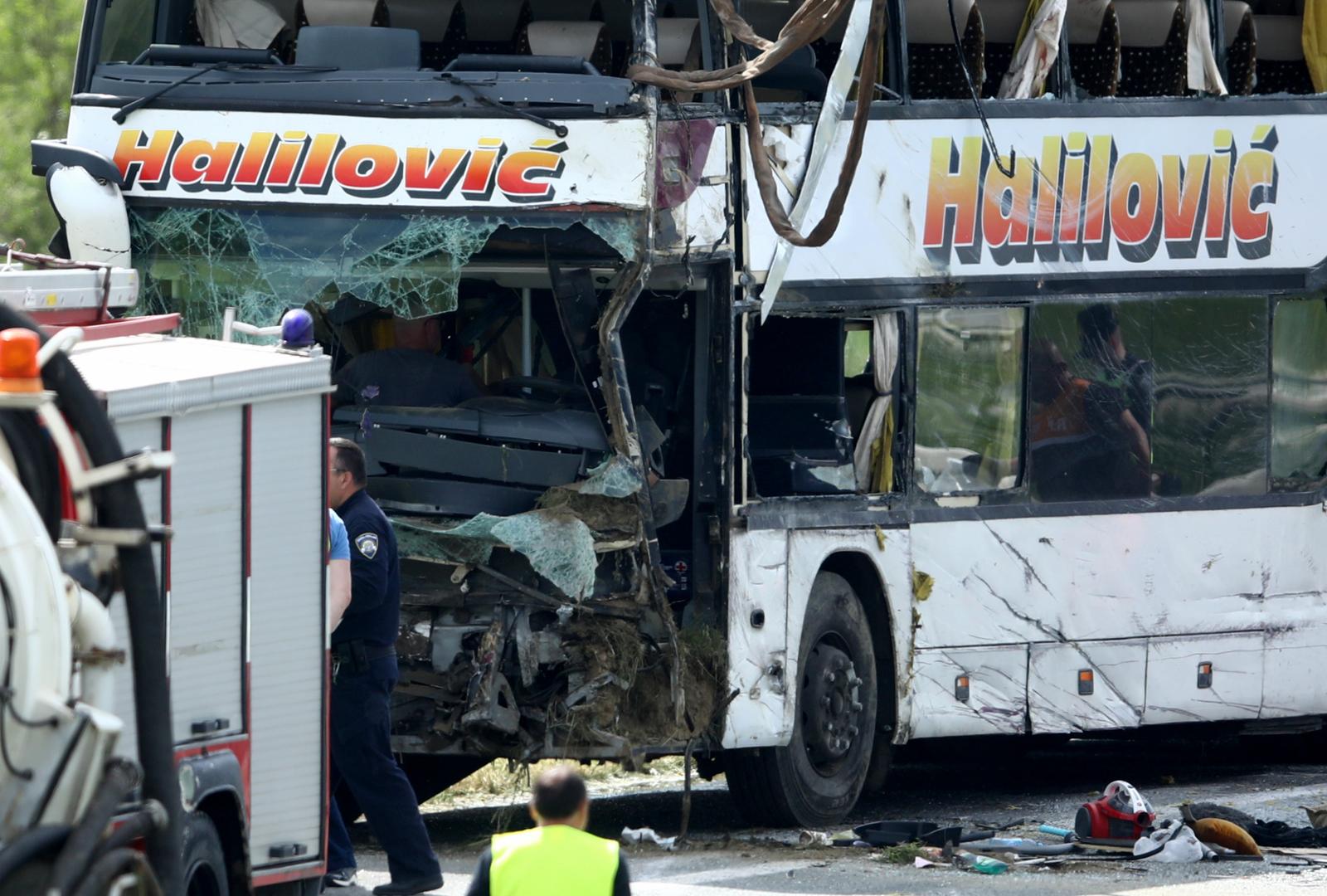 04.05.2025., Popovaca - Prometna nesrece u kojoj je sudjelovao autobus i osobni automobil. U nesreci su dvije osobe poginule te ih je nekoliko ozlijedjeno. Photo: Emica Elvedji/PIXSELL