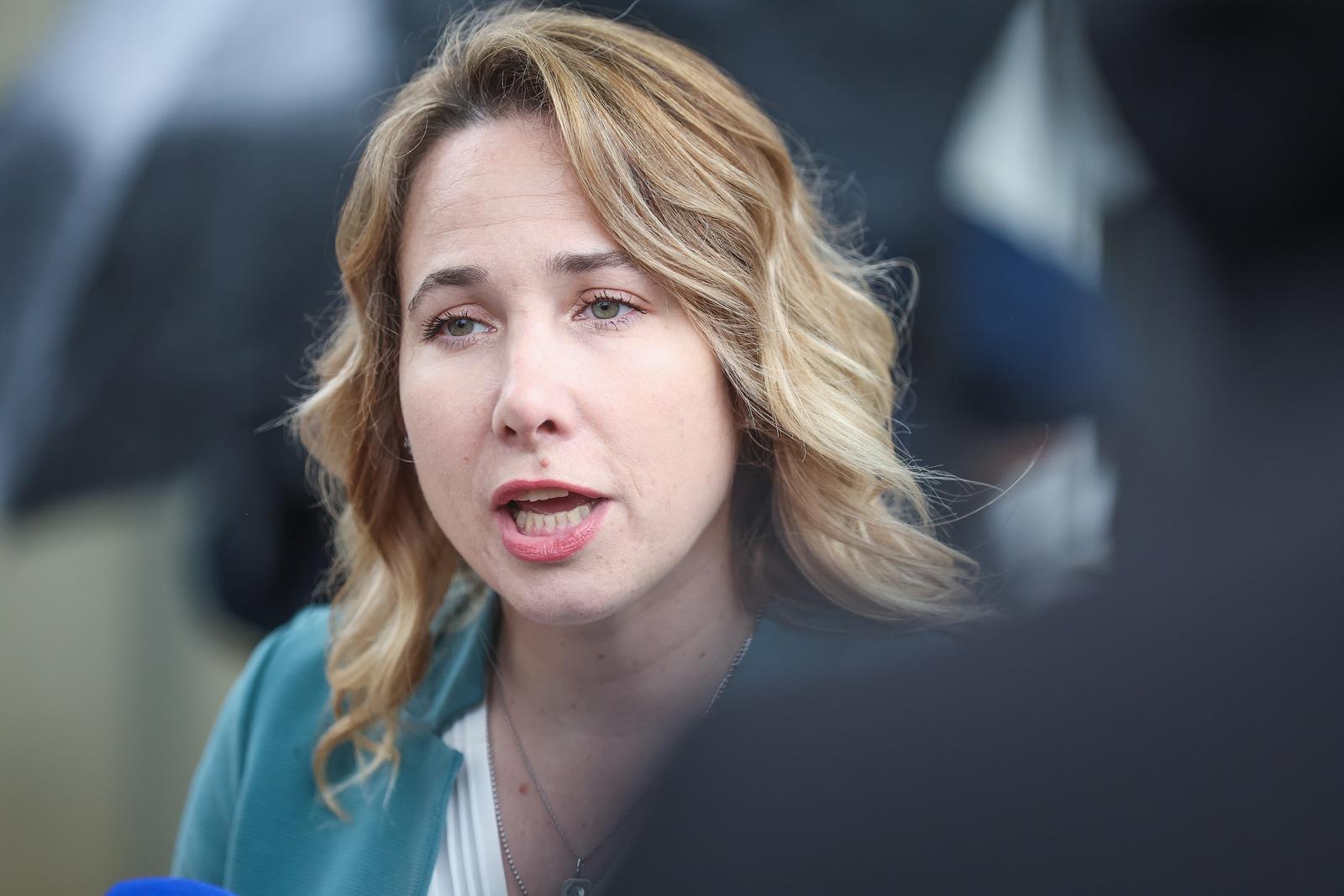 05.05.2025., Zagreb - Kandidatkinja za gradonacelnicu Grada Zagreba Marija Selak Raspudic na konferenciji za medije pod nazivom "Poboljsanje cistoce Zagreba". Photo: Slavko Midzor/PIXSELL