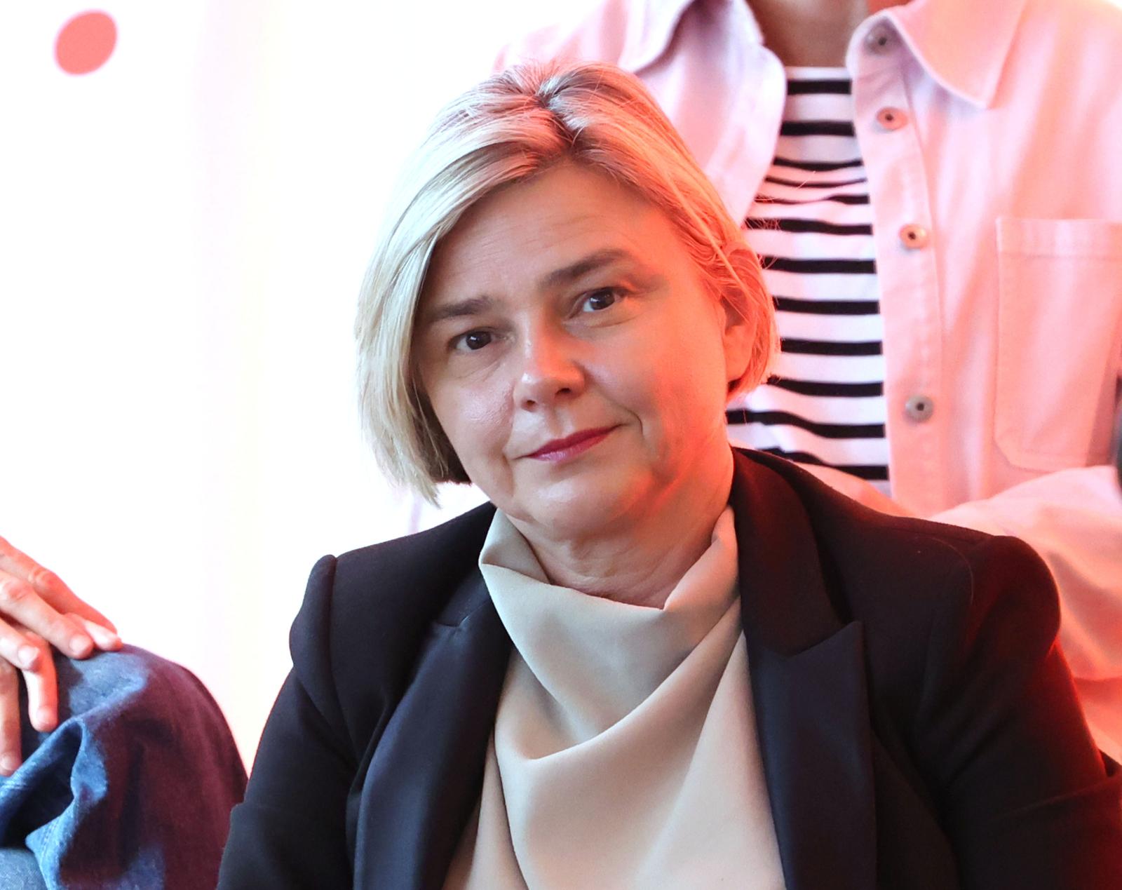 08.04.2025., Sibenik -Predstavljanje programa koalicije SDP  Mozemo koji su kroz moderirani razgovor predstavili Tonci Restovic, saborski zastupnik i kandidat za gradonacelnika Sibenika i Maja Sintic, kandidatkinja za zamjenicu gradonacelnika. Predstavljanju programa nazocili su Sabina Glasovac, potpredsjednica Hrvatskog sabora, Sandra Bencic, saborska zastupnica te kandidati s liste za Gradsko vijece Grada Sibenika. Photo: Dusko Jaramaz/PIXSELL