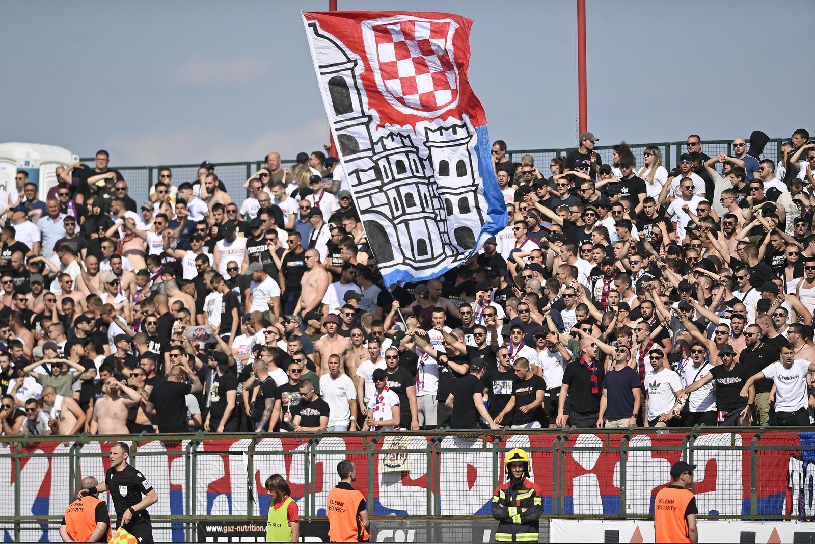 11.05.2025., Gradski stadion, Velika Gorica - SuperSport HNL, 34. kolo, HNK Gorica - HNK Hajduk. navijaci Hajduka, Torcida Photo: Igor Soban/PIXSELL