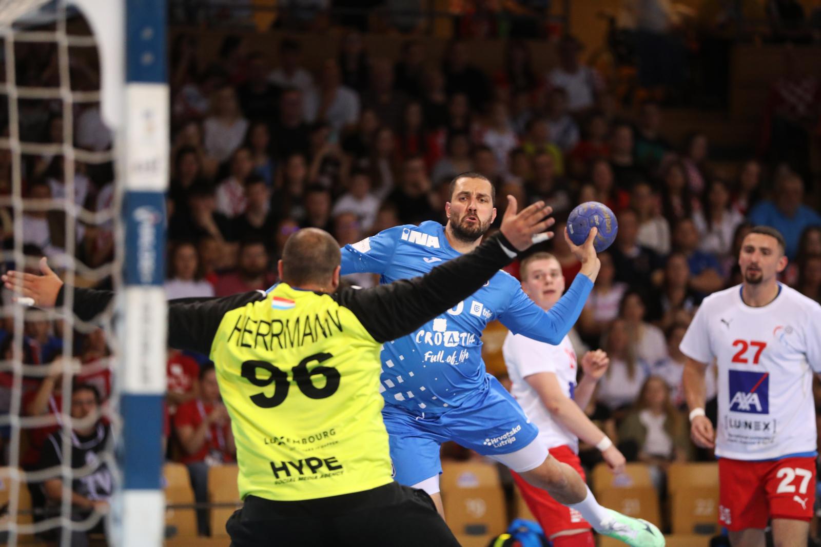 11.05.2025., Centar Zamet, Rijeka - Kvalifikacije za EHF EURO 2026. godine, skupina 5, 6. kolo, Hrvatska - Luksemburg. Mario Sostaric Photo: Goran Kovacic/PIXSELL