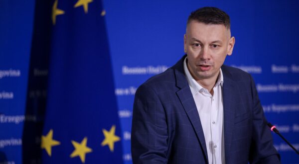 12.03.2024., Sarajevo, Bosna i Hercegovina - Nakon sjednice Vijeca ministara, predsjedavajuca Borjana Kristo i ministri su se obratili medijima. Photo: Armin Durgut/PIXSELL