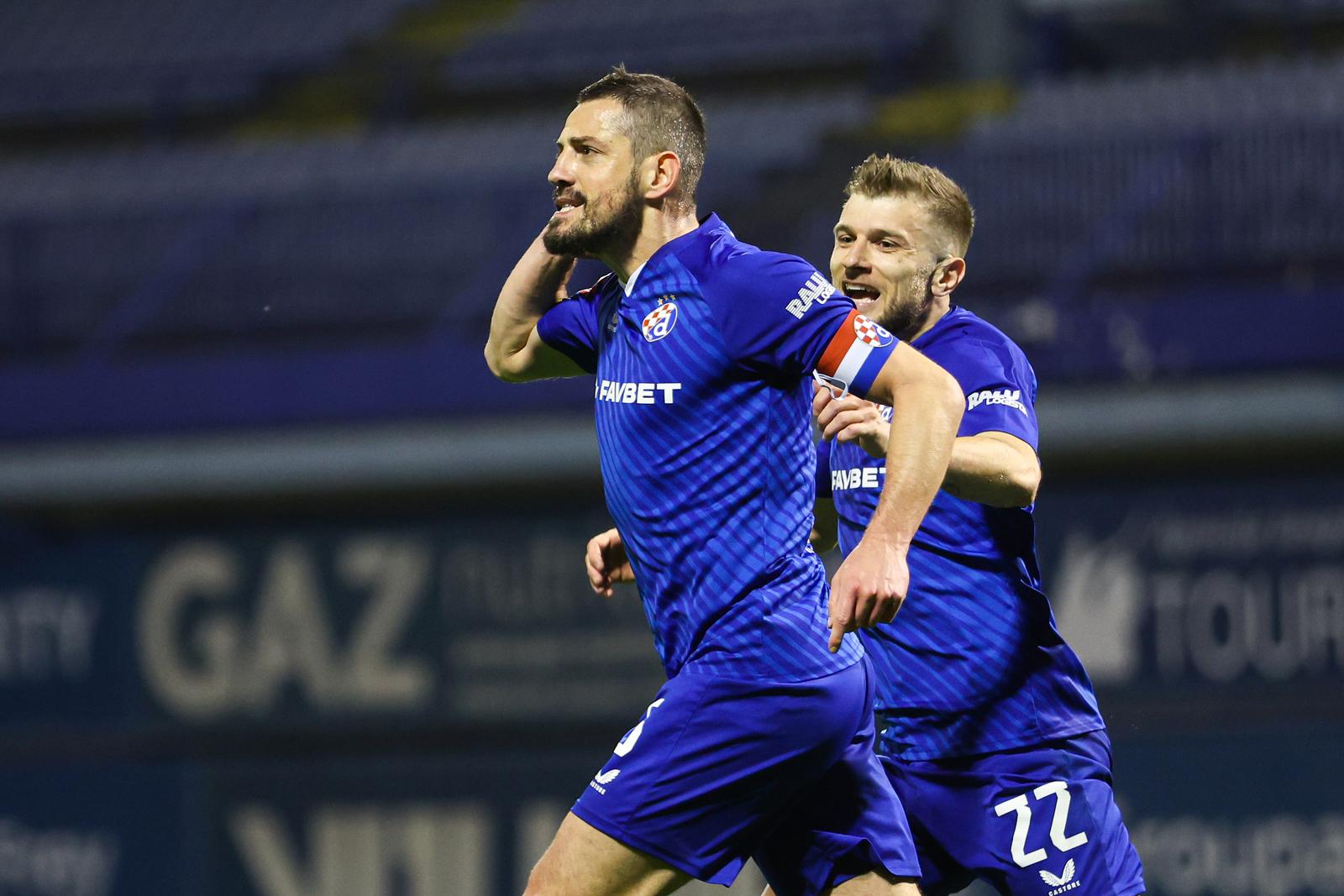 12.04.2025., Zagreb - SuperSport Prva HNL, 29. kolo, GNK Dinamo - NK Osijek. Arijan Ademi, Stefan Ristovski Photo: Luka Stanzl/PIXSELL