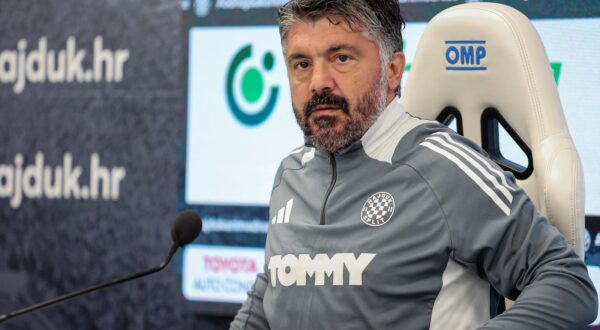 1605.2025., Split- Poljud- Novinarski salon pressica trenera Hajduka Gennaro Gattusa uoci utakmice s Rijekom na kojoj je najavio odlazak Photo: Ivana Ivanovic/PIXSELL