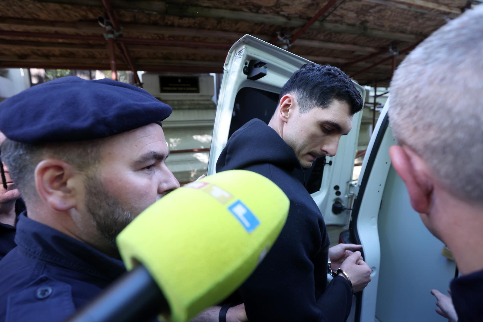 16.05.2025., Zagreb - Policija odvodi Domagoja Galica sa Zupanijskog suda nakon rocista u aferi Hipodrom. Photo: Slavko Midzor/PIXSELL