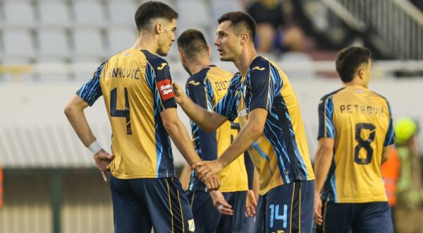 18.05.2025., stadion Poljud, Split - SuperSport HNL, 35. kolo, HNK Hajduk - HNK Rijeka. Niko Jankovic i Amer Gojak Photo: Sime Zelic/PIXSELL