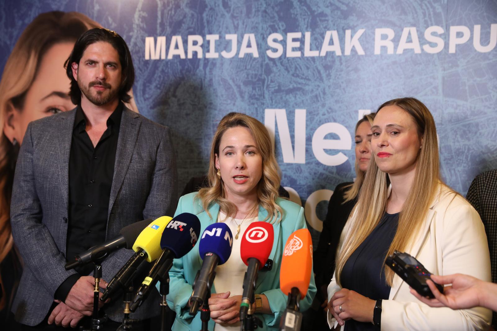 018.05.2025., Zagreb,  docek rezultata lokalnih izbora u stozeru Marije Selak Raspudic. Nakon prvih  sluzvenih rezultata, Marija Selak Raspudic dala izjavu za medije. Photo: Robert Anic/PIXSELL