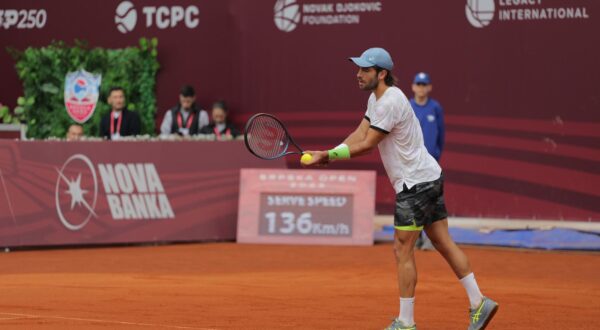 18.04.2023., Banja Luka, Bosna i Hercegovina - Mec drugog kola ATP turnira Srpska Open izmedju srpskog tenisaca Lasla Djerea i hrvatskog tenisaca Borne Corica. Borna Coric Photo: Dejan Rakita/PIXSELL
