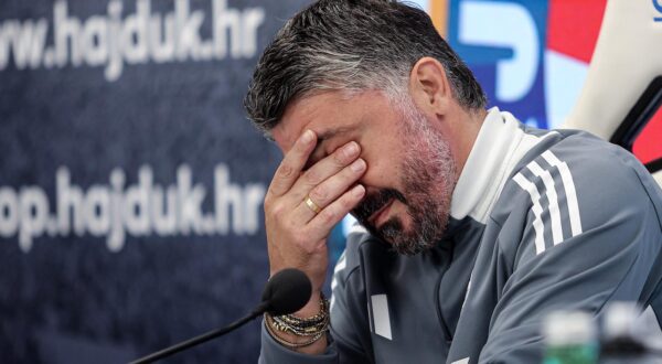 24.05.2025., Split- Poljud- Novinarski salon pressica trenera Hajduka Gennaro Gattusa uoci utakmice s Sibenikom ujedno i njegova posljednja pressica  Photo: Ivana Ivanovic/PIXSELL/PIXSELL