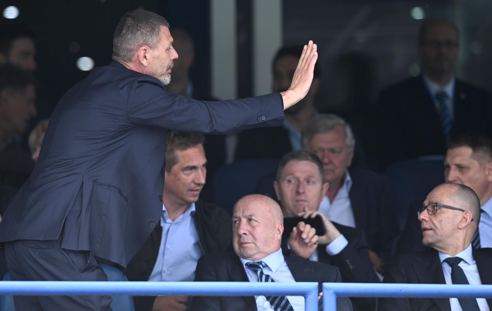 25.05.2025., stadion Maksimir, Zagreb - SuperSport HNL, 36. kolo, GNK Dinamo - NK Varazdin. Zvonimir Boban, Velimir Zajec i Dubravko Skender Photo: Marko Lukunic/PIXSELL