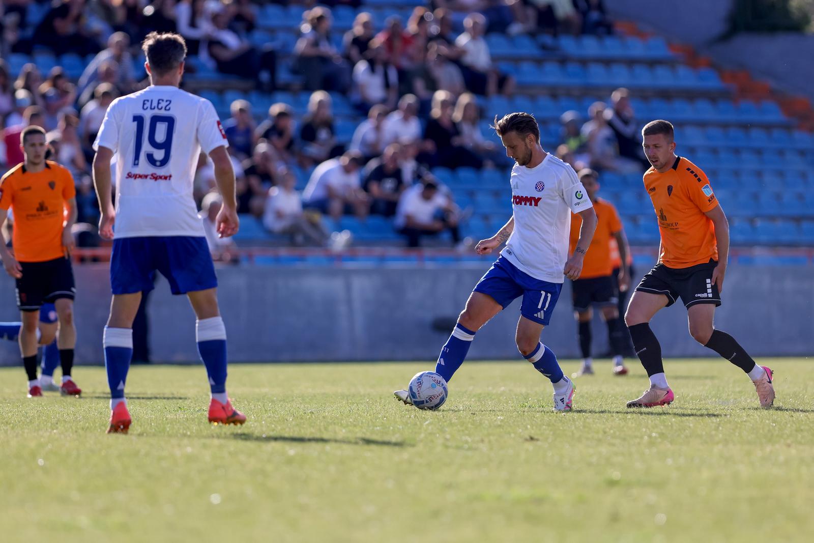 25.05.2025., stadion Subicevac, Sibenik - SuperSport HNL, 36. kolo, HNK Sibenik - HNK Hajduk. Ivan Laca, Ivan Rakitic i Lovro Cvek Photo: Sime Zelic/PIXSELL