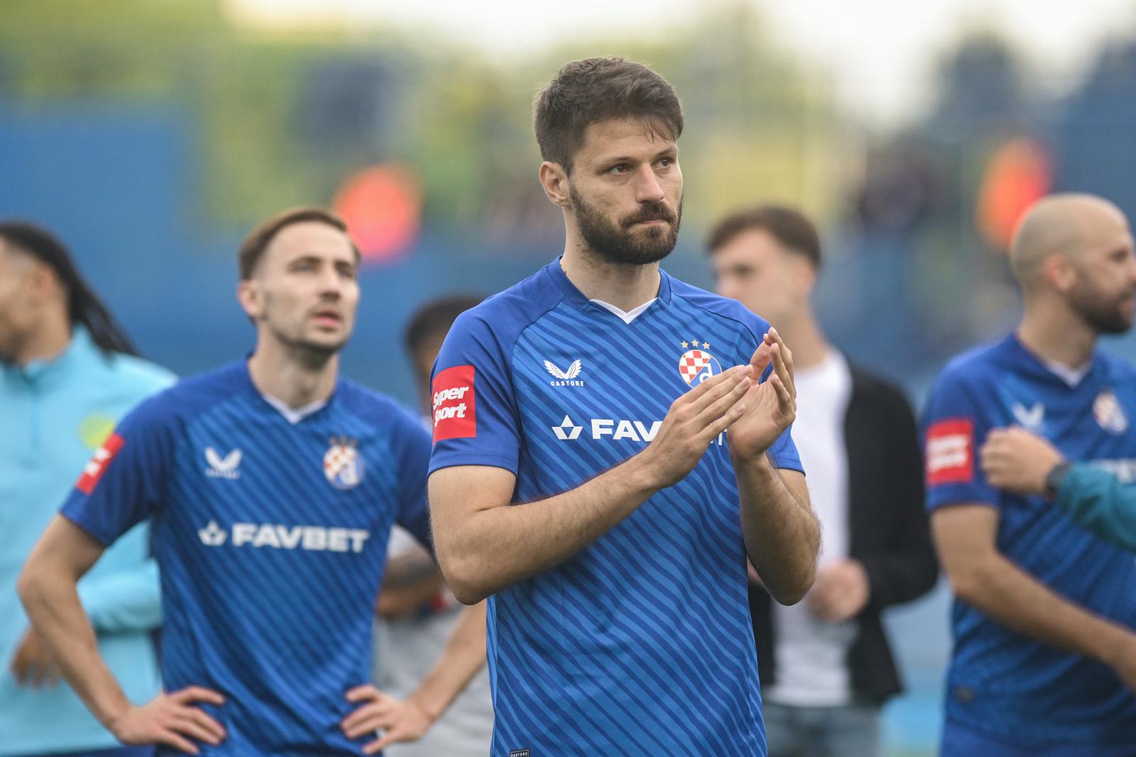 25.05.2025., stadion Maksimir, Zagreb - SuperSport HNL, 36. kolo, GNK Dinamo - NK Varazdin. Marko Rog, Bruno Petkovic, Matej Horvat i Josip Misic Photo: Neva Zganec/PIXSELL