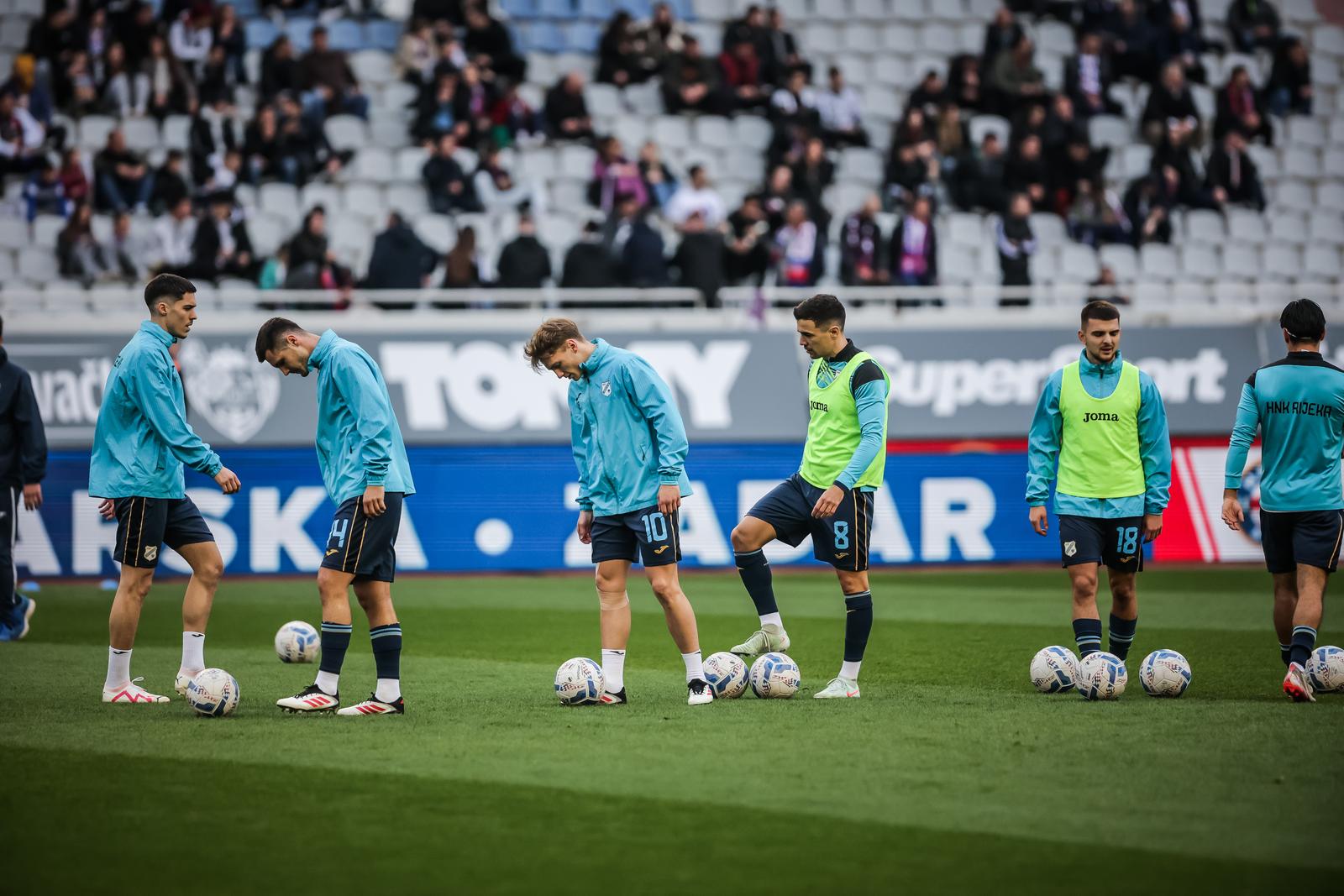 26.02.2025., stadion Poljud, Split - SuperSport Hrvatski nogometni kup, cetvrtfinale, HNK Hajduk - HNK Rijeka. 
Zagrijavanje
 Photo: Zvonimir Barisin/PIXSELL