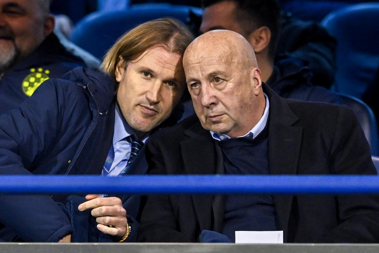 29.01.2025., stadion Maksimir, Zagreb - UEFA Liga prvaka, grupna faza, 8. kolo, GNK Dinamo - AC Milan. sportski direktor Marko Maric, predsjednik kluba Velimir Zajec Photo: Marko Lukunic/PIXSELL