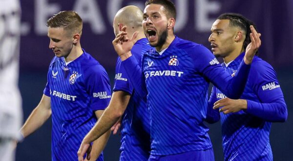 29.01.2025., stadion Maksimir, Zagreb - UEFA Liga prvaka, grupna faza, 8. kolo, GNK Dinamo - AC Milan. Slavlje nogometasa Dinama nakon pogotka Marka Pjace za vodstvo 2:1. Marko Pjaca Photo: Luka stanzl/PIXSELL