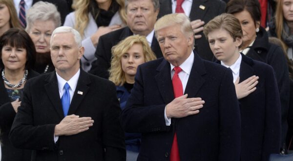 File photo dated January 20, 2017 shows President Donald Trump and Vice President Mike Pence look on during the 58th Presidential Inauguration in Washington, DC, USA. According to the 20th Amendment of the Constitution, the term for President and Vice President begin at noon on January 20 the year following a presidential election, meaning it will be a little over two months before Trump takes the Oval Office. The next inauguration ceremony will be held on Monday, Jan. 20, 2025 at the U.S. Capitol building in Washington, D.C. Inauguration Day is held on this same date, Jan. 20, every four years. Photo by Olivier Douliery/ABACAPRESS.COM Photo: Douliery Olivier/ABACA/ABACA