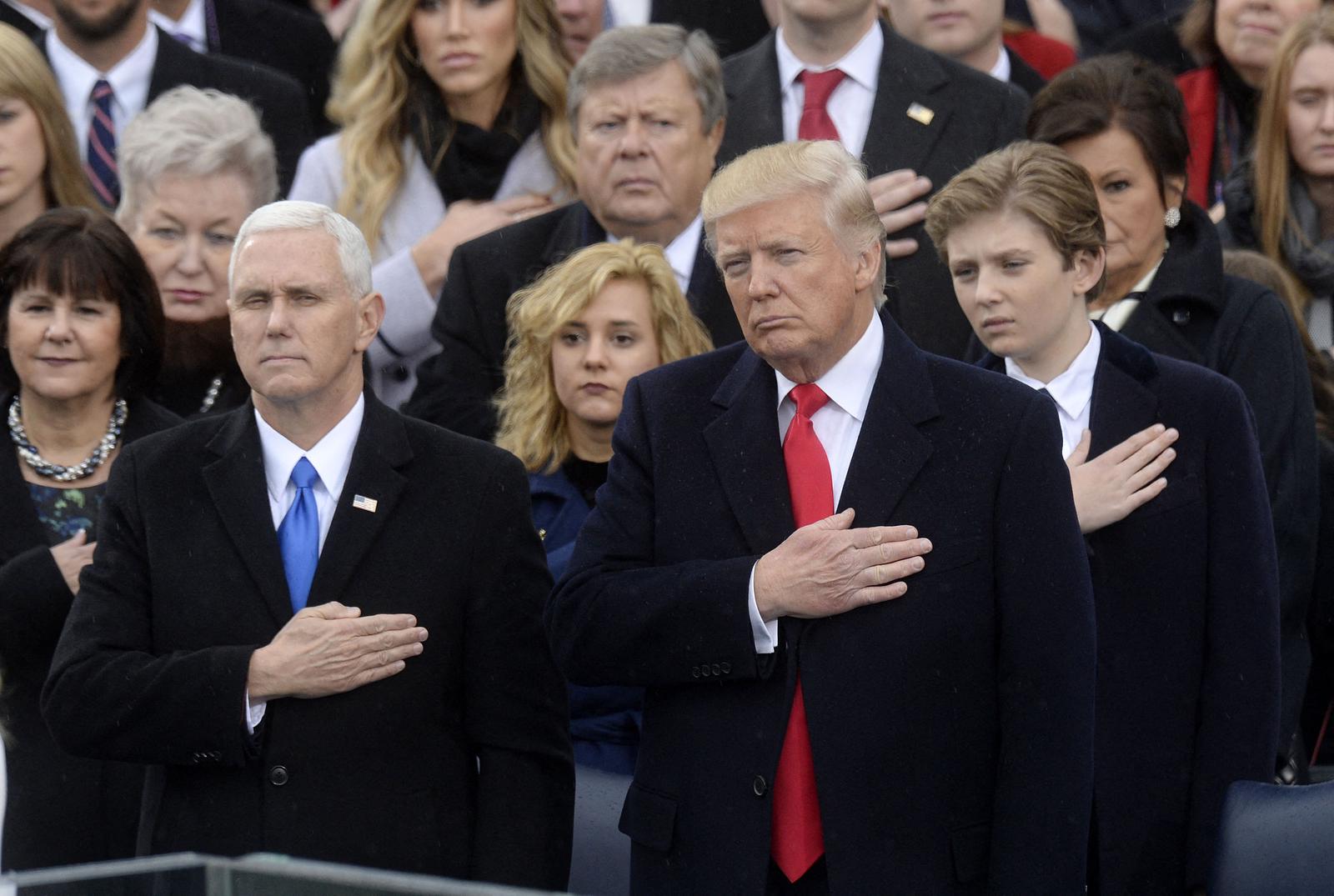 File photo dated January 20, 2017 shows President Donald Trump and Vice President Mike Pence look on during the 58th Presidential Inauguration in Washington, DC, USA. According to the 20th Amendment of the Constitution, the term for President and Vice President begin at noon on January 20 the year following a presidential election, meaning it will be a little over two months before Trump takes the Oval Office. The next inauguration ceremony will be held on Monday, Jan. 20, 2025 at the U.S. Capitol building in Washington, D.C. Inauguration Day is held on this same date, Jan. 20, every four years. Photo by Olivier Douliery/ABACAPRESS.COM Photo: Douliery Olivier/ABACA/ABACA