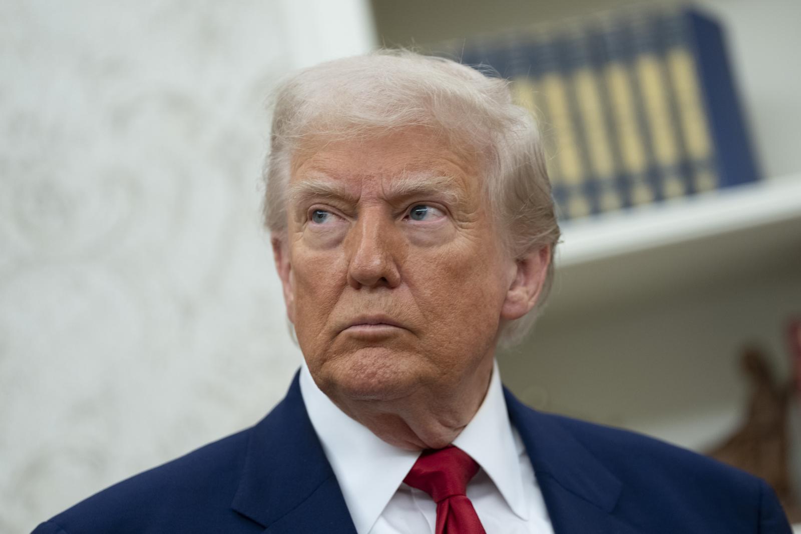 United States President Donald J Trump takes questions from reporters as he participates in a swearing-in ceremony for Fox News host Jeanine Pirro as interim US Attorney for the District of Columbia, in the Oval Office of the White House in Washington, DC, US, on Wednesday, May 28, 2025. Credit: Chris Kleponis / Pool via CNP Photo: Chris Kleponis - Pool via CNP/NEWSCOM