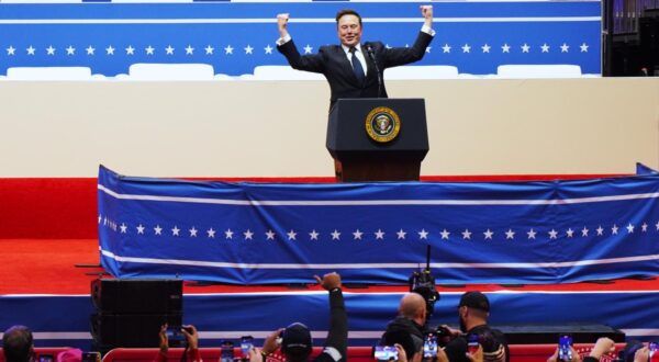 (250529) -- WASHINGTON, May 29, 2025 (Xinhua) -- This file photo taken on Jan. 20, 2025 shows Elon Musk delivering a speech at Capital One arena in Washington, D.C., the United States. Tesla CEO Elon Musk said on May 28 that he is leaving his government role as an adviser to U.S. President Donald Trump. (Xinhua/Wu Xiaoling) Photo: Wu Xiaoling/XINHUA
