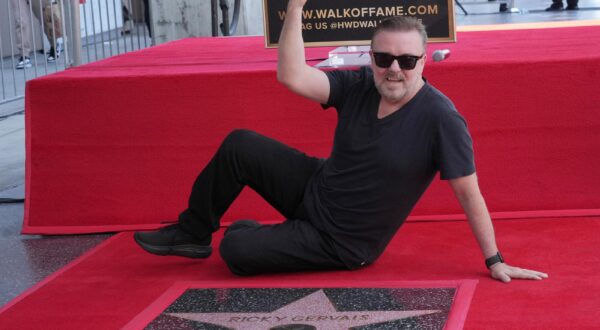 Ricky Gervais Honored With Star On The Hollywood Walk Of Fame Ceremony held at 1628 Vine Street in Hollywood, CA on Friday, ?May 30, 2025. (Photo By Sthanlee B. Mirador/Sipa USA) Photo: Sipa USA/SIPA USA
