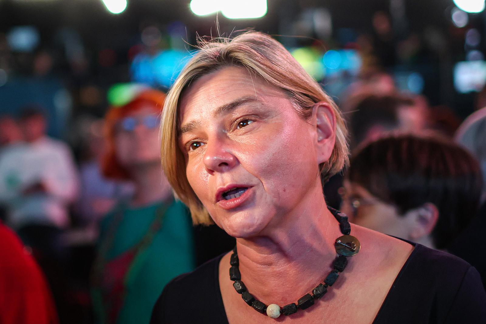 18.05.2025., Zagreb - Docek izbornih rezultata u izbornom stozeru stranke Mozemo! i SDP-a u Tvornici kulture. Photo: Goran Stanzl/PIXSELL
