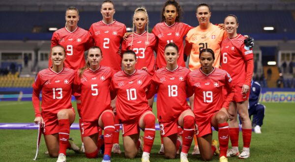 December 5, 2023, Parma: Parma, Italy, 5th December 2023. The Swtizerland starting eleven line up for a team photo prior to kick off, back row ( L to R ); Ana-Maria Crnogorcevic, Julia Stierli, Alisha Lehmann, Coumba Sow, Elvira Herzog and Geraldine Reuteler, front row ( L to R ); Lia Walti, Noelle Mareitz, Romana Bachmann, Viola Calligaris and Eseosa Aigbogun, in the UEFA Women's Nations League match at Stadio Ennio Tardini, Parma. (Credit Image: Â© Jonathan Moscrop/Sportimage/Cal Sport Media) (Cal Sport Media via AP Images) Italy Women v Switzerland Women - UEFA Women's Nations League -