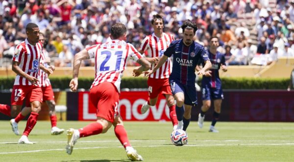 VITINHA of PSG score a goal during the FIFA Club World Cup 2025 match between Paris and Atletico de Madrid at Rose Bowl Stadium on June 15, 2025 in Pasadena, California. (Photo by Hugo Pfeiffer/Icon Sport) Photo: Hugo Pfeiffer/ICON SPORT