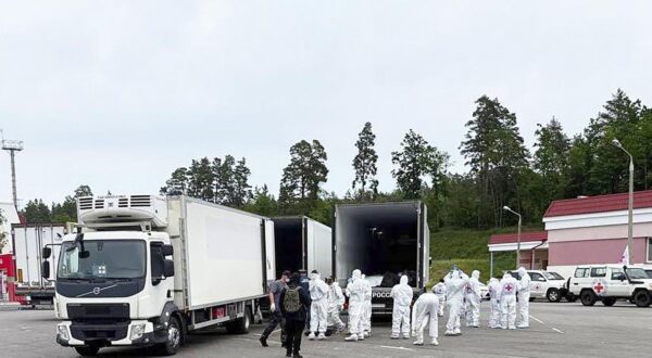 RUSSIA - JUNE 11, 2025: Russia and Ukraine hand over the bodies of servicemen following the 2 June Russia-Ukraine talks in Istanbul. Russia handed over the bodies of 1,212 servicemen of the Ukrainian Armed Forces, Ukraine handed over the bodies of 27 Russian soldiers. Best quality available. TASS/Sipa USA Photo: Tass/SIPA USA